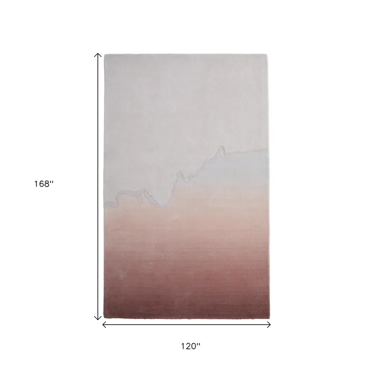 10' X 14' Pink And Ivory Ombre Hand Tufted Area Rug