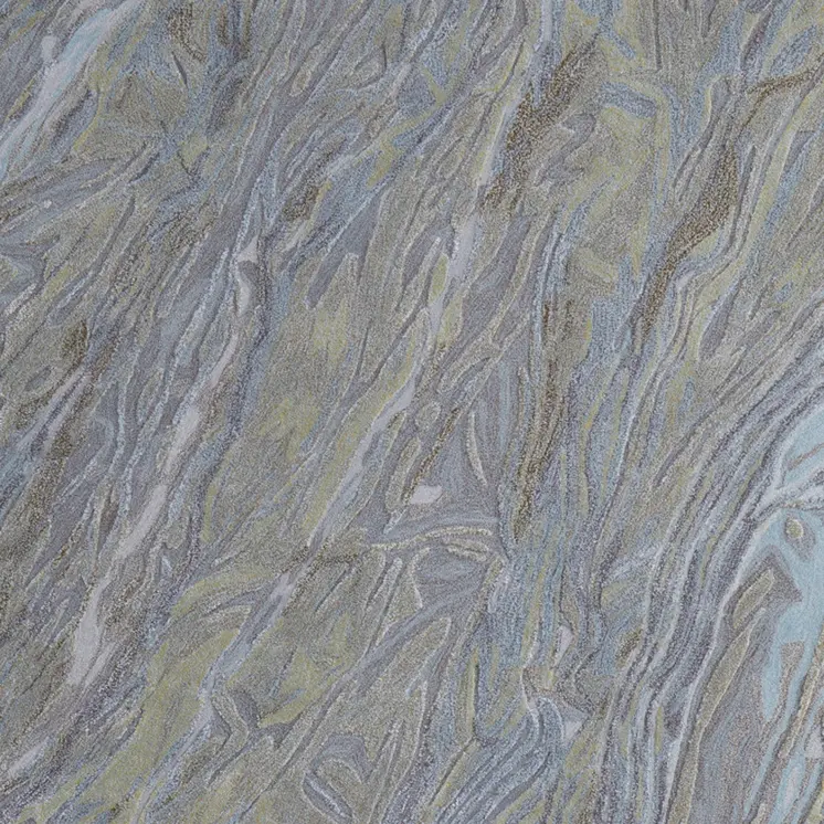 10' X 14' Blue Green And Gray Abstract Hand Tufted Area Rug