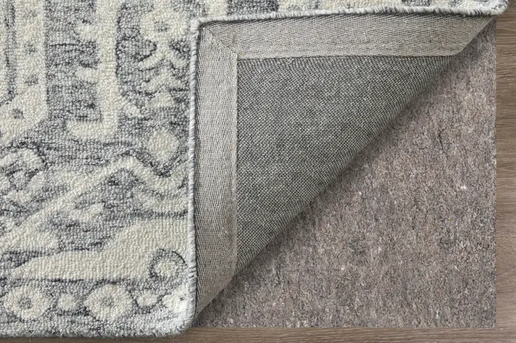 10' X 14' Gray And White Geometric Hand Tufted Area Rug