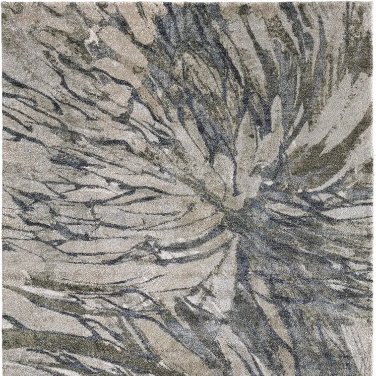 10' X 13' Gray Green And Ivory Abstract Area Rug