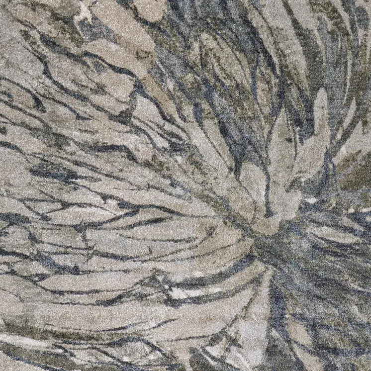 10' X 13' Gray Green And Ivory Abstract Area Rug