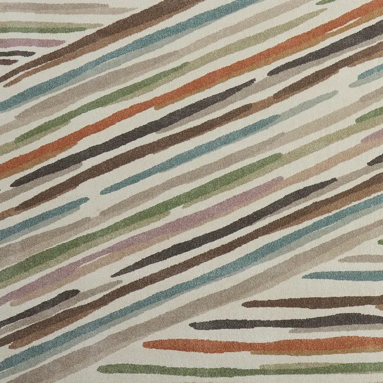 10' X 13' Ivory Brown And Blue Abstract Area Rug