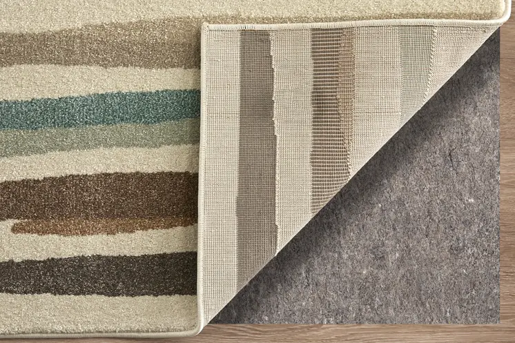10' X 13' Ivory Brown And Blue Abstract Area Rug