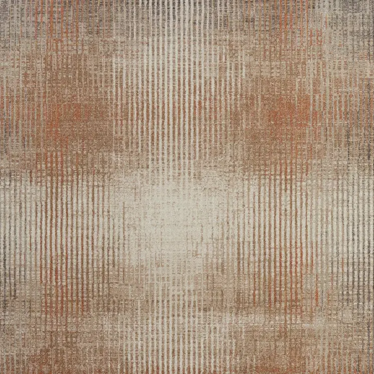 10' X 13' Ivory Taupe And Pink Abstract Area Rug
