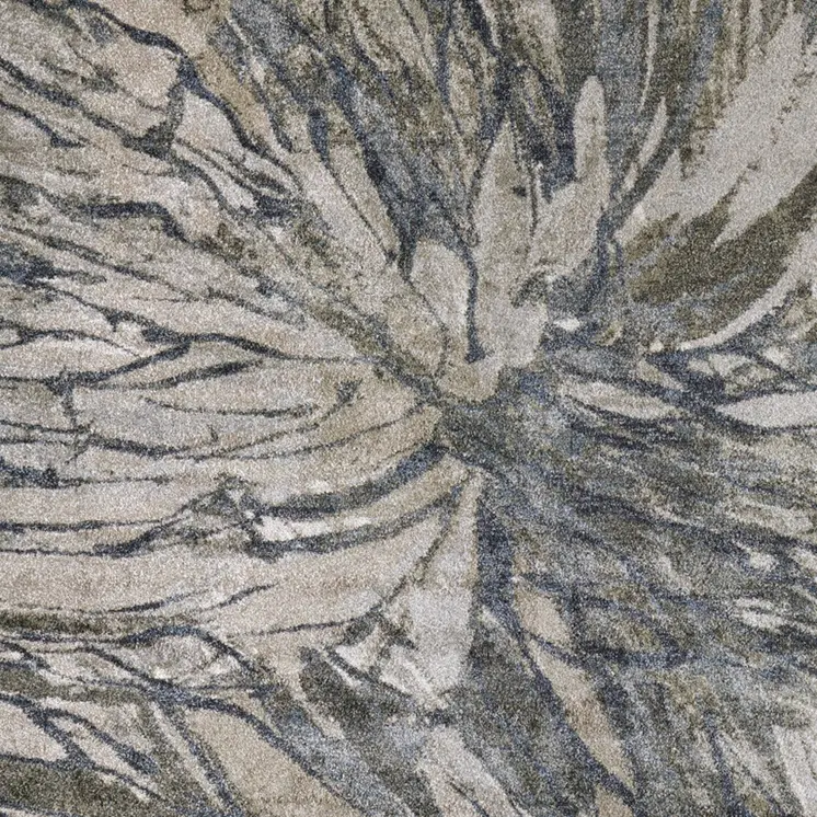 12' X 15' Gray Green And Ivory Abstract Area Rug