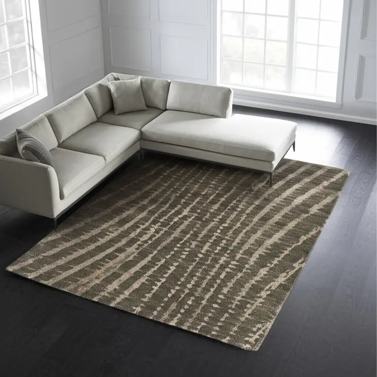 12' X 15' Green And Tan Abstract Area Rug