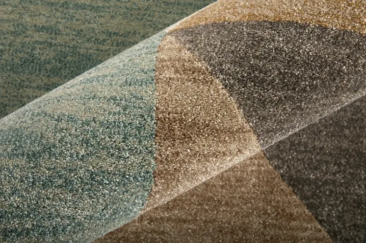 12' X 15' Ivory Brown And Blue Checkered Area Rug