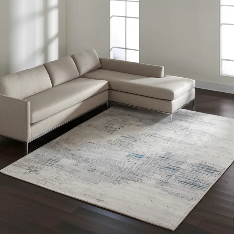 12' X 15' Gray Taupe And Blue Abstract Hand Tufted Area Rug