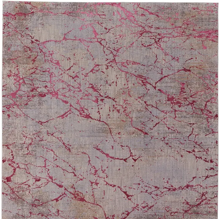 12' X 15' Pink Gray And Taupe Abstract Area Rug