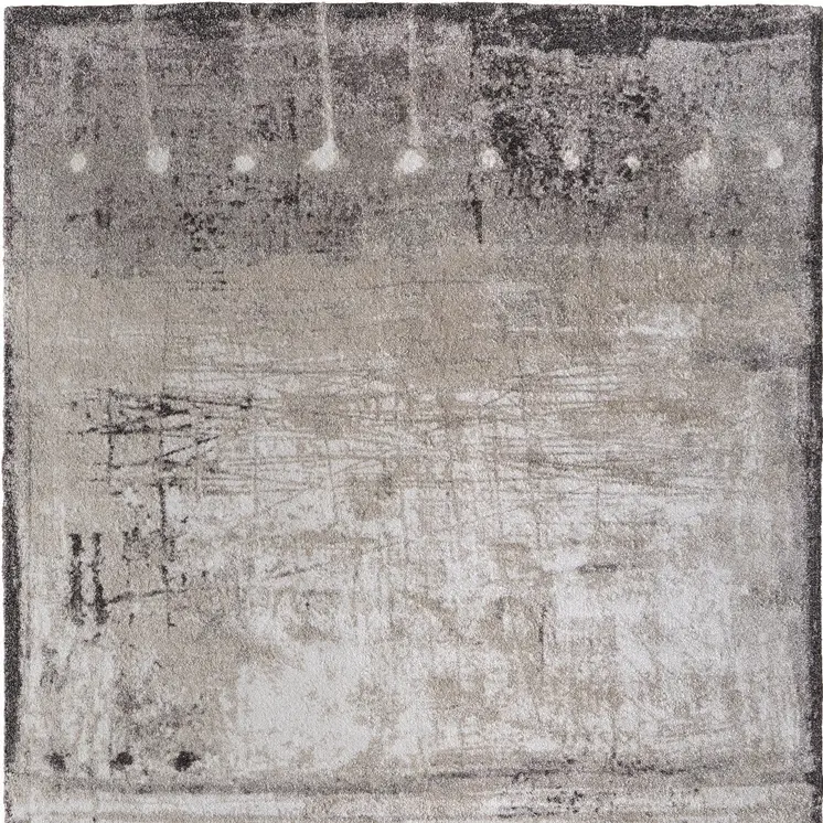 12' X 15' Gray Ivory And Taupe Abstract Distressed Area Rug