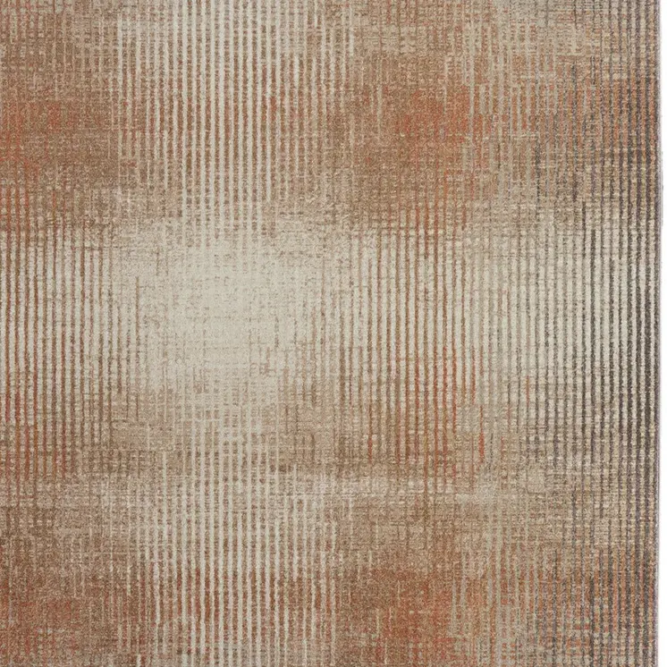 12' X 15' Ivory Taupe And Pink Abstract Area Rug