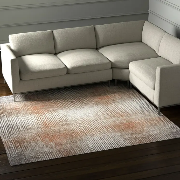 12' X 15' Ivory Taupe And Pink Abstract Area Rug