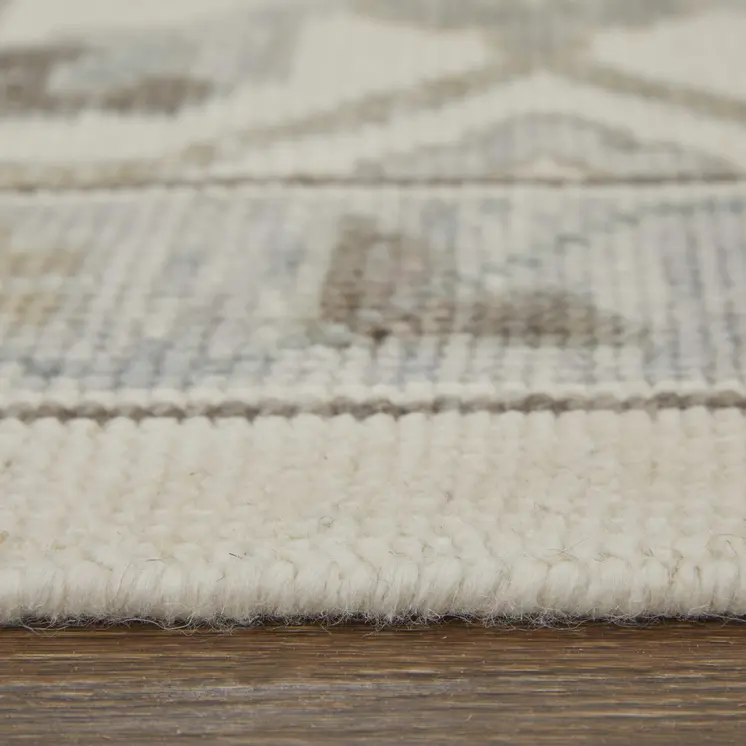12' X 15' Ivory Gray And Brown Floral Hand Knotted Area Rug With Fringe