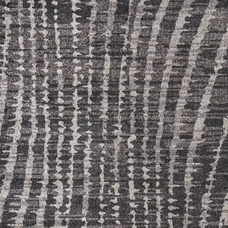 12' X 15' Black Gray And Ivory Abstract Area Rug