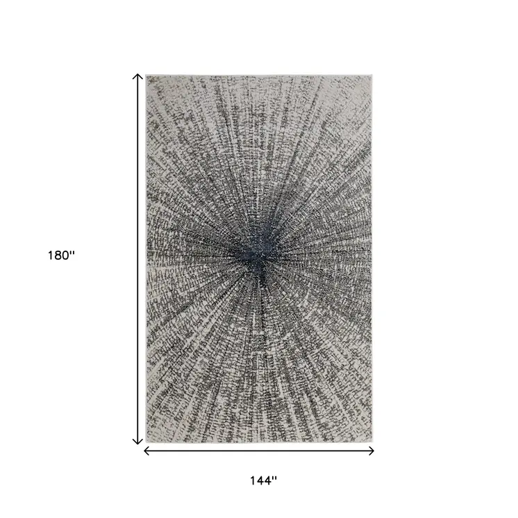 12' X 15' Ivory Gray And Blue Abstract Area Rug