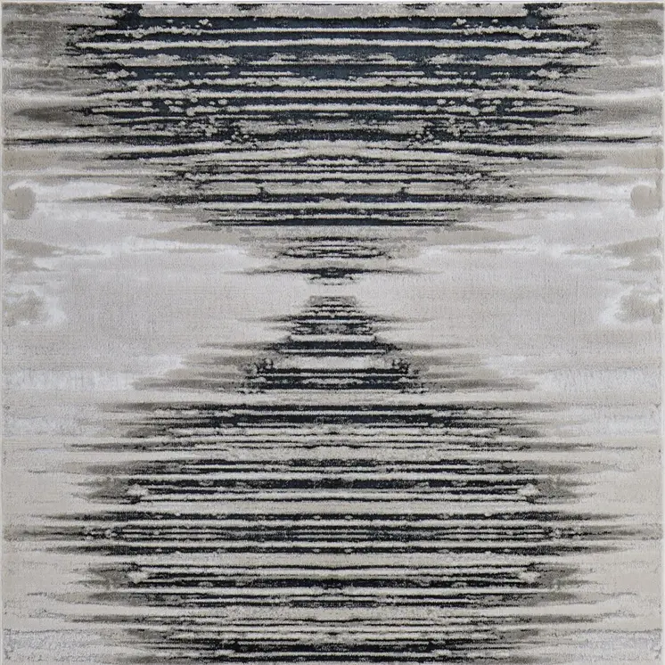 12' X 18' Black Silver And Taupe Geometric Area Rug