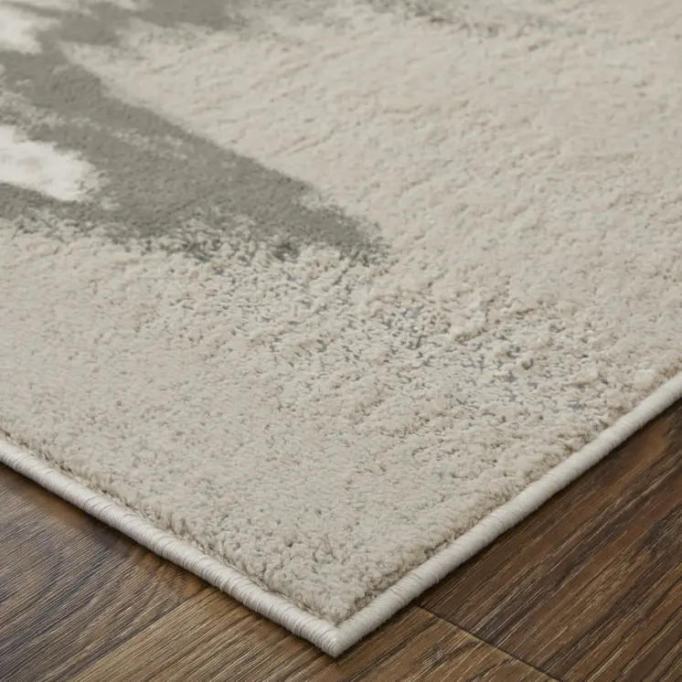 12' X 18' Gray Taupe And Ivory Abstract Area Rug
