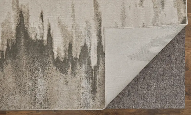 12' X 18' Gray Taupe And Ivory Abstract Area Rug