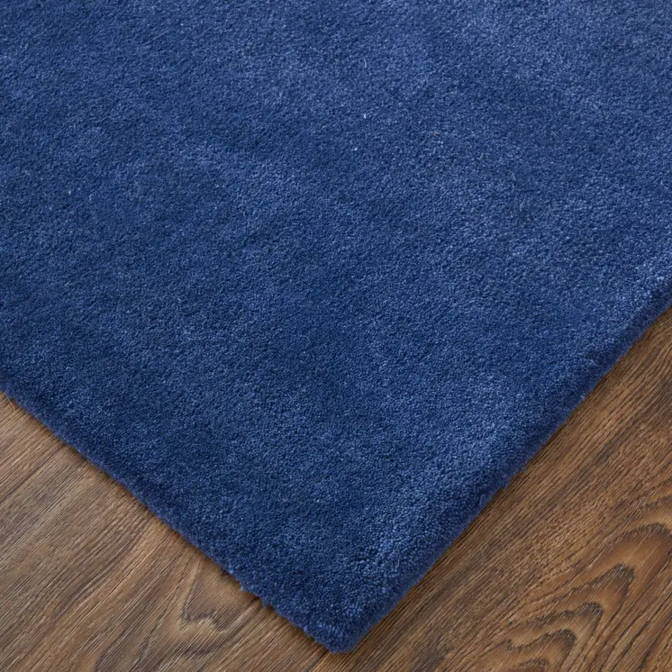 2' X 3' Blue And Gray Geometric Hand Tufted Area Rug