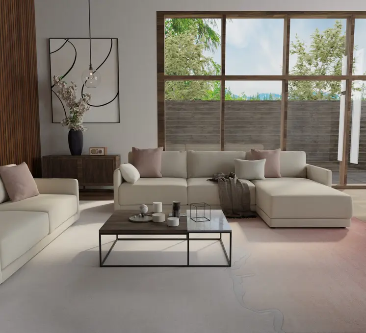 2' X 3' Pink And Ivory Ombre Hand Tufted Area Rug