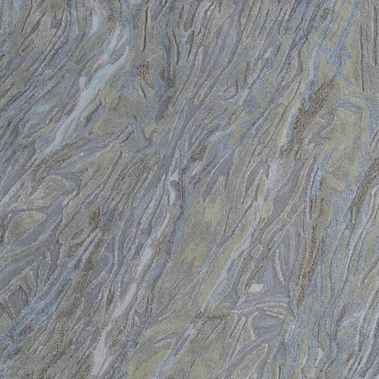 2' X 3' Blue Green And Gray Abstract Hand Tufted Area Rug