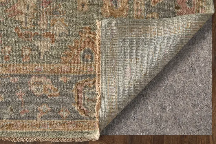 2' X 3' Gray Gold And Pink Oriental Hand Knotted Area Rug With Fringe