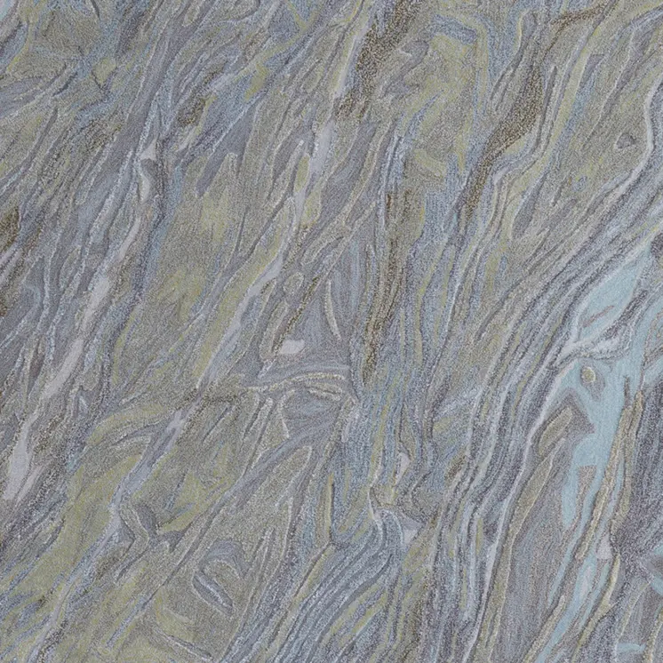 4' X 6' Blue Green And Gray Abstract Hand Tufted Area Rug