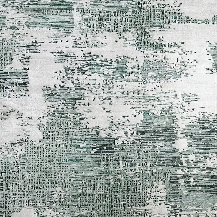 4' X 6' Green And White Abstract Hand Tufted Area Rug
