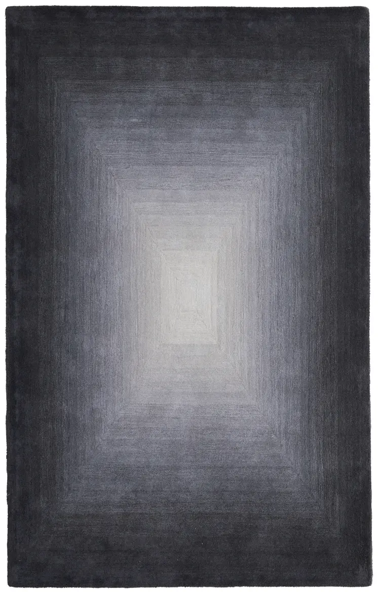 4' X 6' Black White And Gray Abstract Hand Tufted Area Rug