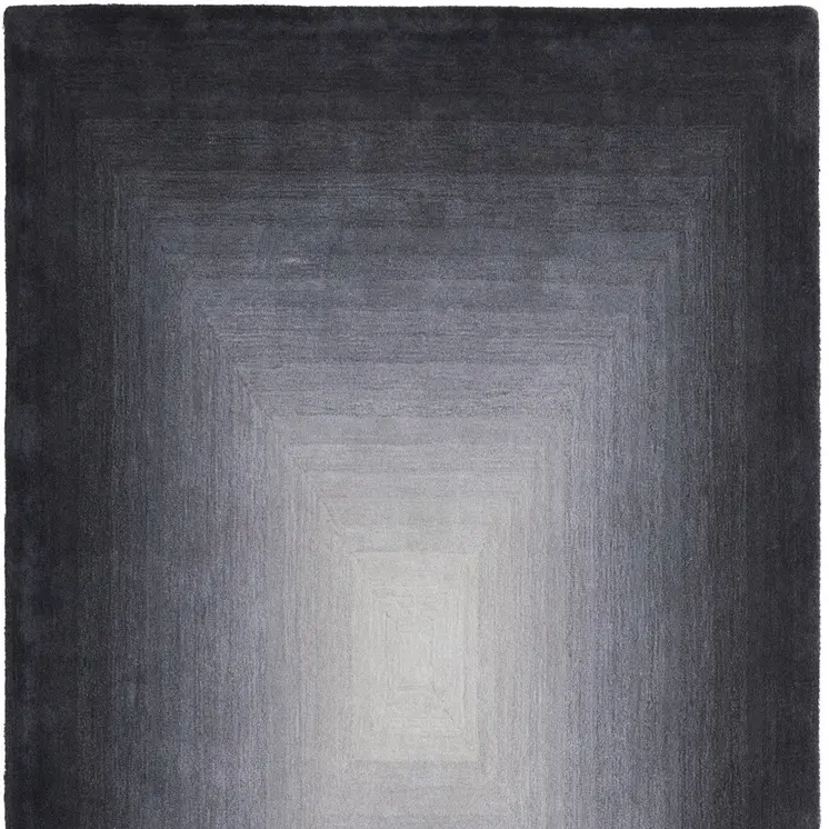 4' X 6' Black White And Gray Abstract Hand Tufted Area Rug