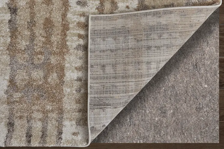 5' X 8' Brown Tan And Ivory Abstract Distressed Area Rug