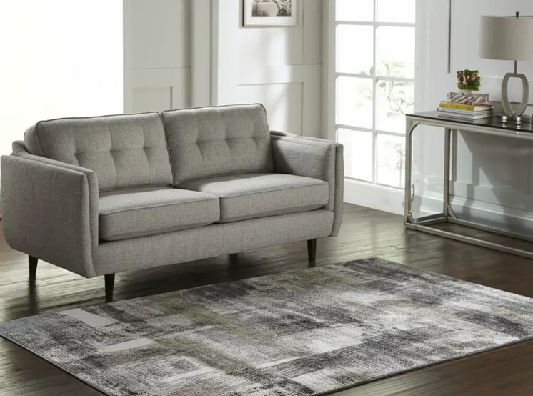 5' X 8' Gray Taupe And Ivory Abstract Distressed Area Rug