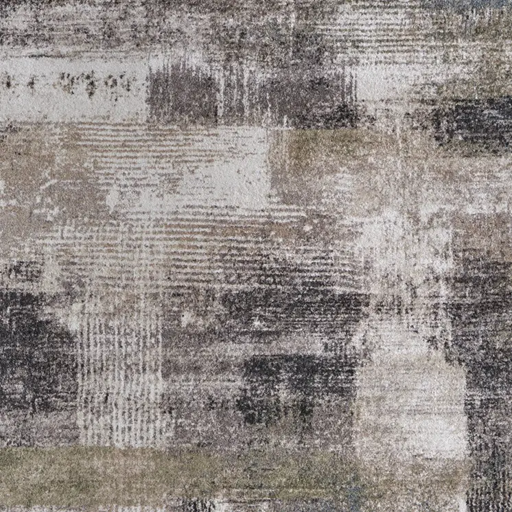 5' X 8' Gray Taupe And Ivory Abstract Distressed Area Rug