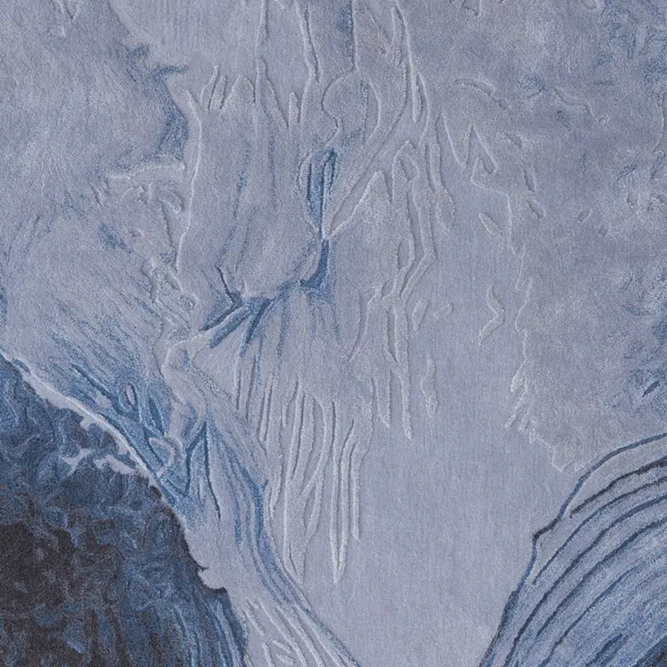 5' X 8' Blue Black And Gray Abstract Hand Tufted Area Rug