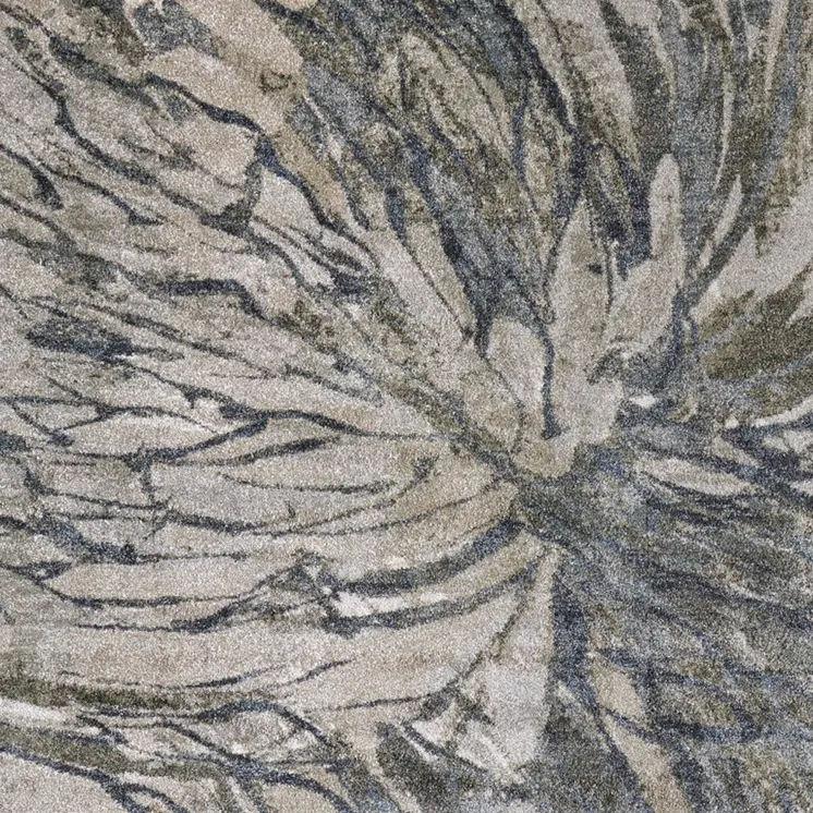 5' X 8' Gray Green And Ivory Abstract Area Rug