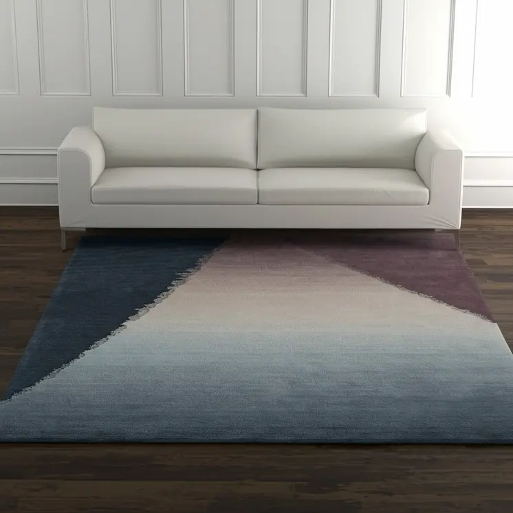 5' X 8' Taupe Blue And Tan Geometric Hand Tufted Area Rug