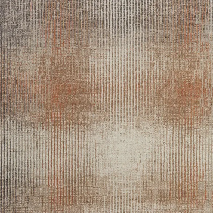 5' X 8' Ivory Taupe And Pink Abstract Area Rug