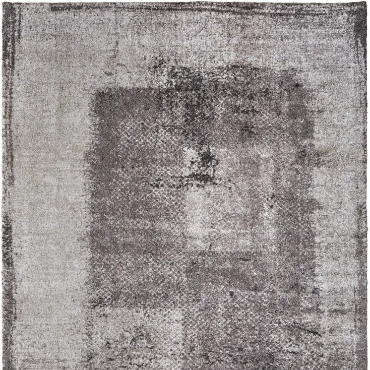 5' X 8' Gray Black And Taupe Abstract Distressed Area Rug