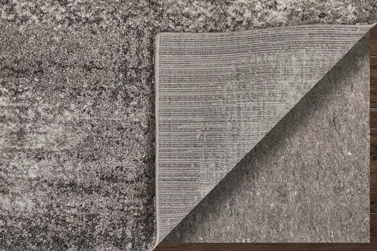 5' X 8' Gray Black And Taupe Abstract Distressed Area Rug
