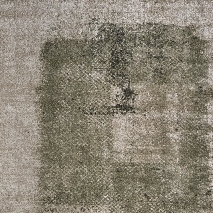 5' X 8' Green And Tan Abstract Distressed Area Rug