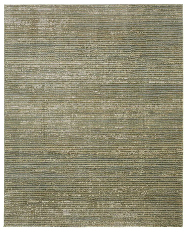 5' X 8' Green And Tan Area Rug
