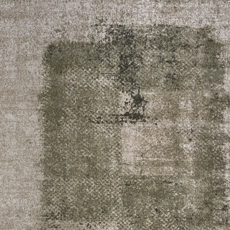 7' X 10' Green And Tan Abstract Distressed Area Rug