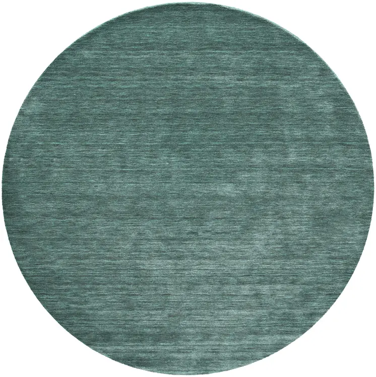 8' Green And White Hand Woven Round Rug
