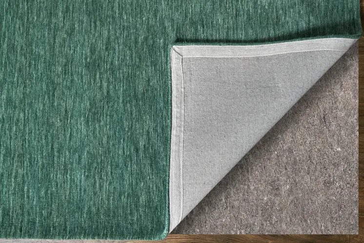 8' Green And White Hand Woven Round Rug
