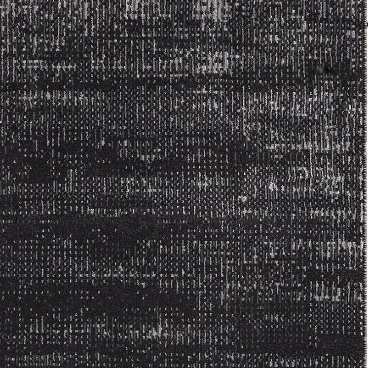 8' Black Silver And Gray Runner Rug