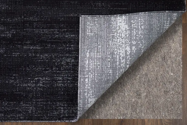 8' Black Silver And Gray Runner Rug