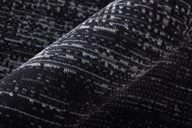 8' Black Silver And Gray Runner Rug