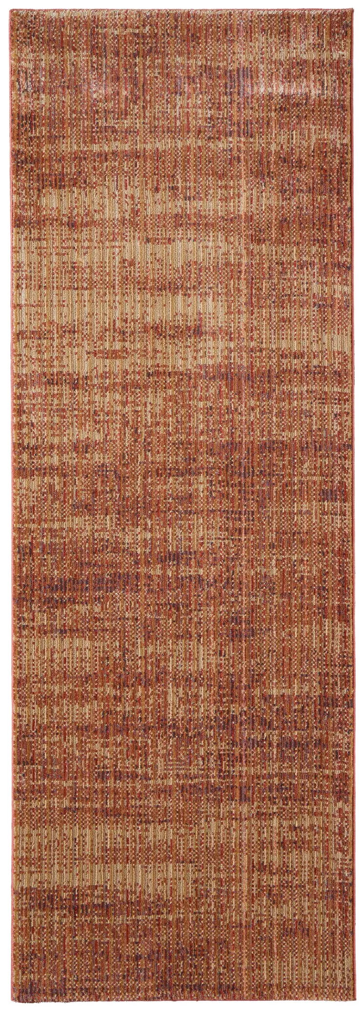8' Brown Red And Tan Runner Rug