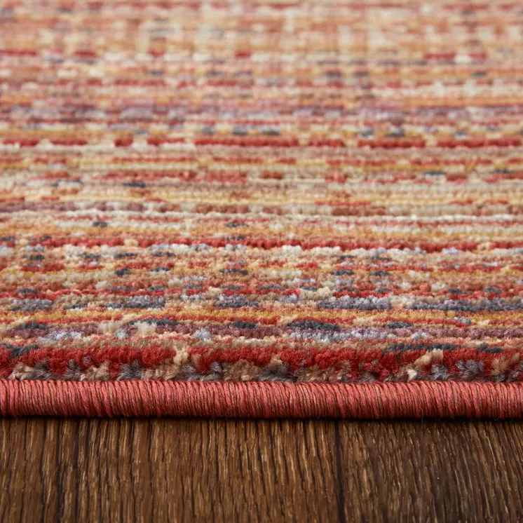 8' Brown Red And Tan Runner Rug