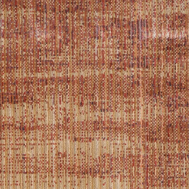8' Brown Red And Tan Runner Rug
